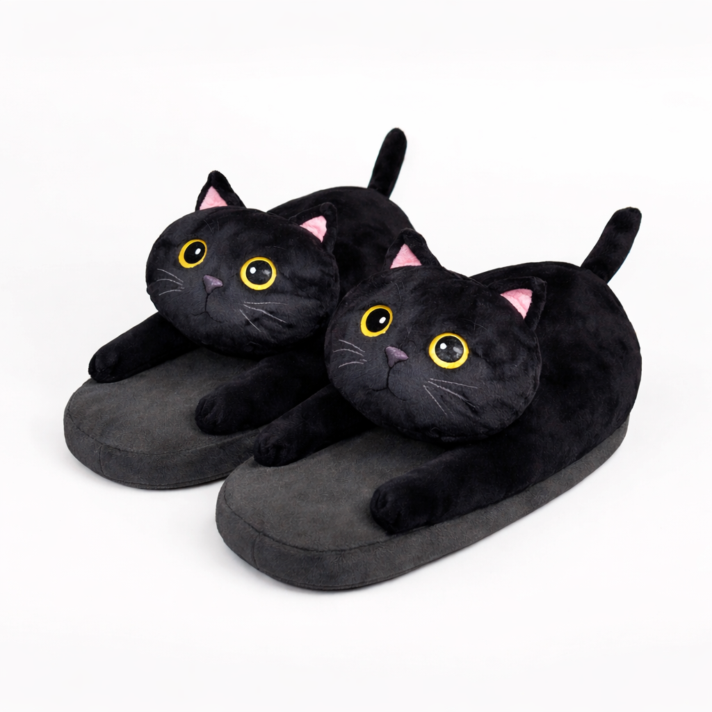 Ultra Soft Cozy Indoor Cat Slippers